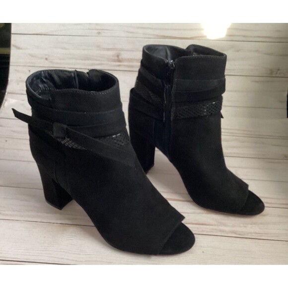 Madden NYC Bell Women’s Ankle Boots Black Open Toe Zipper Closure Size 8 - Picture 7 of 13